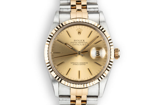 1993 Rolex Two-Tone DateJust 16233 Champagne Dial with Box and Papers