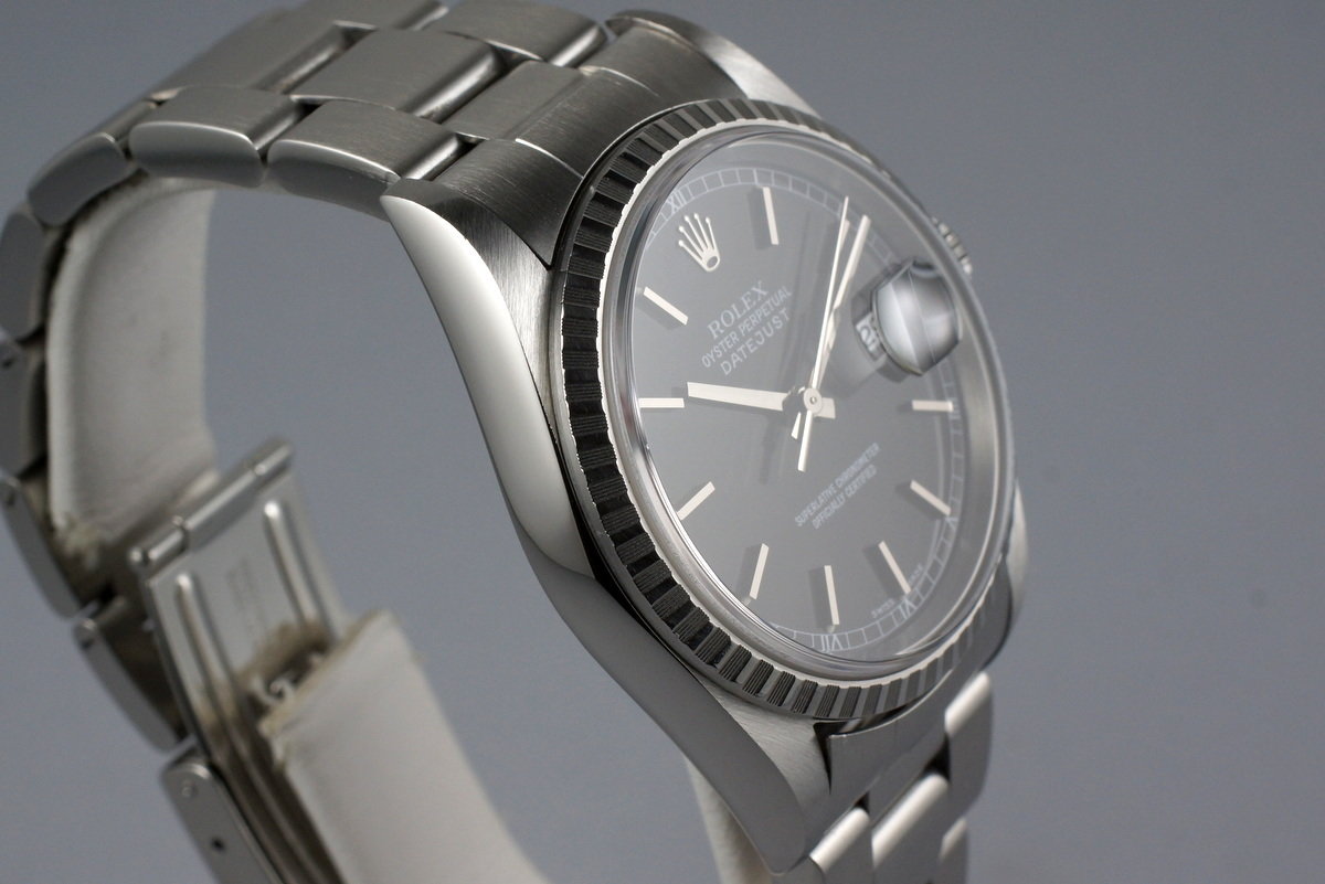 HQ Milton - 2001 Rolex DateJust 16220 Black Dial, Inventory #6603