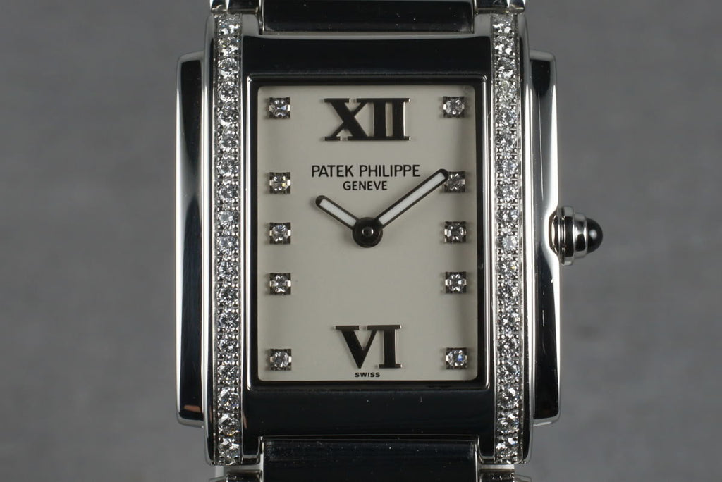 Patek Philippe Ladies 24 with Diamonds and Box and Papers