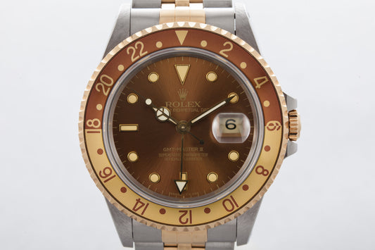 1991 Rolex Two Tone GMT II 16713 with Root Beer Dial