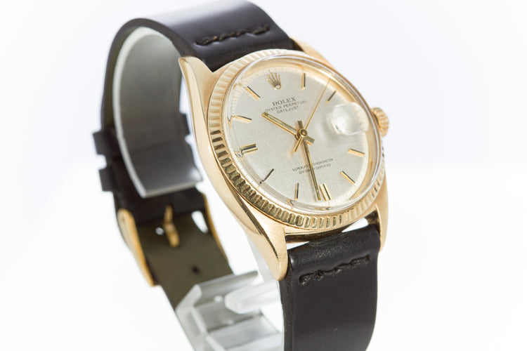 1969 Rolex 18k DateJust 1601 with Linen Dial