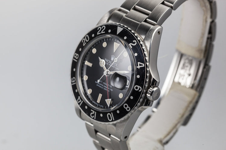 1984 Rolex GMT-Master 16750 Black Bezel with Box and Papers