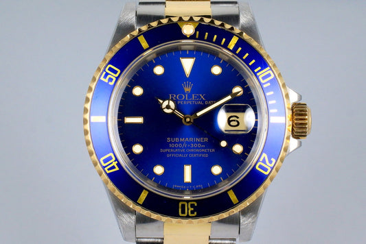 1993 Rolex Two Tone Blue Submariner 16613