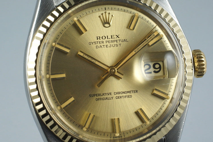1971 Rolex Two Tone DateJust 1601 Champagne ‘Wide Boy’ Dial