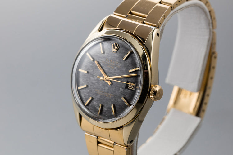 1971 Rolex 14K Gold Shell Date 1550 with Mosaic Dial
