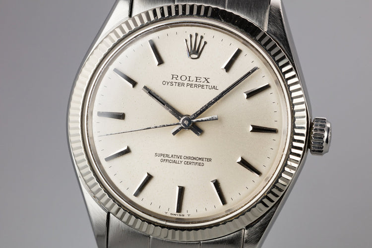 1972 Rolex Oyster Perpetual 1005 Silver No Lume Dial