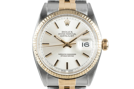 1967 Rolex Two Tone Date Just 1601 Silver Dial