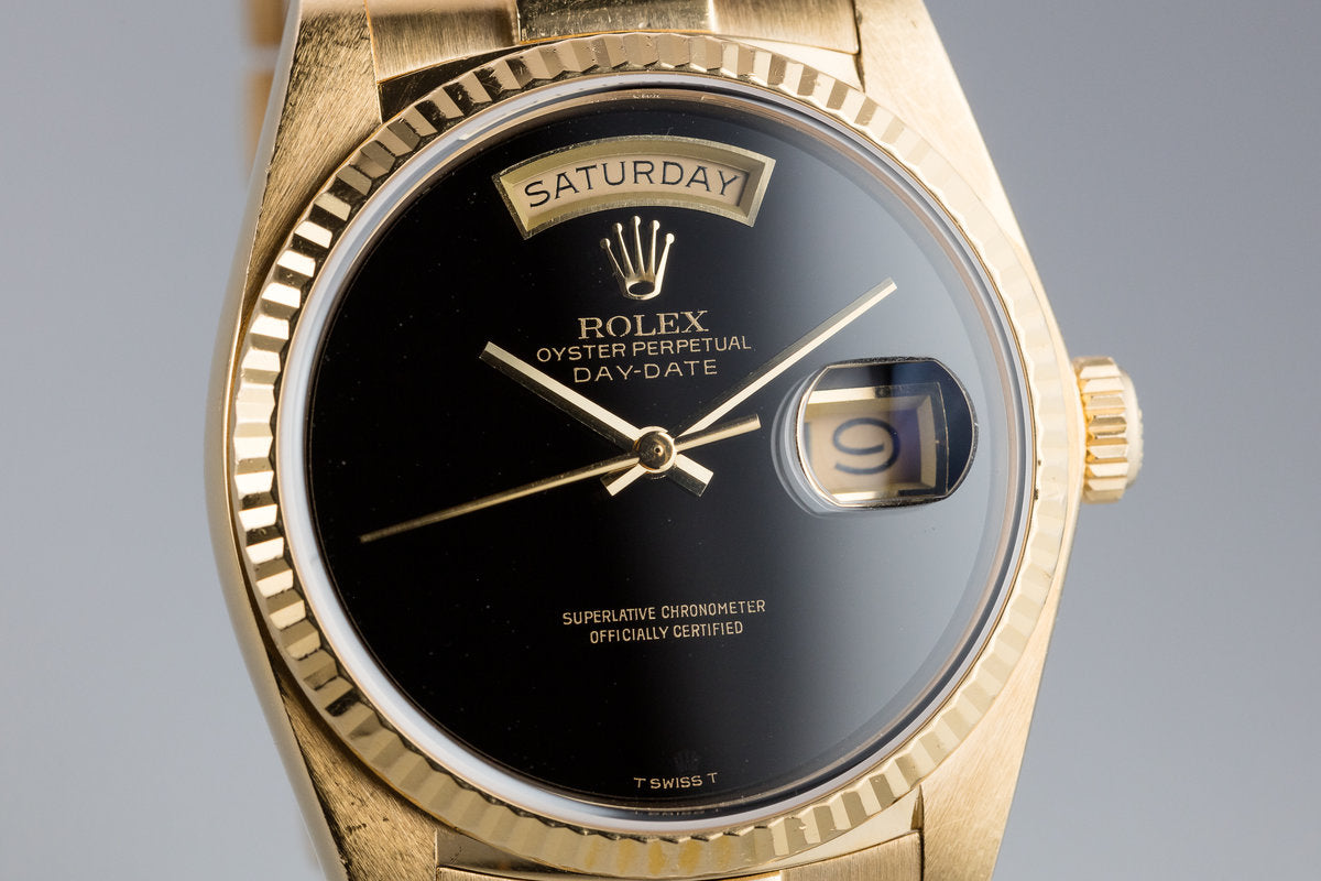 【美品】THE VINTAGE ROLEX HQ Milton - 1983 Rolex 18K YG Day-Date 18038 Onyx Dial with Box