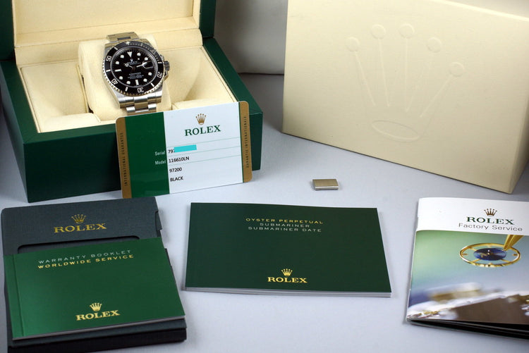 2016 Rolex Submariner 116610 with Box and Papers
