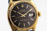 1970 Rolex YG DateJust 1601 Matte Black Dial