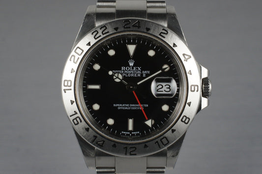 2000 Rolex Explorer II 16570 Black Dial with Box and Papers