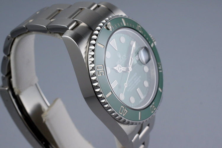 2014 Rolex Green Submariner 116610LV with Box and Papers