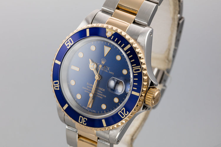 1993 Rolex Two-Tone Submariner 16613 Blue Dial