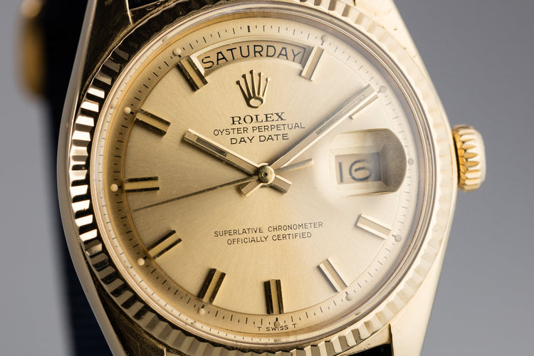 1970 Rolex 18K YG Day-Date 1803 with "Wideboy" Dial