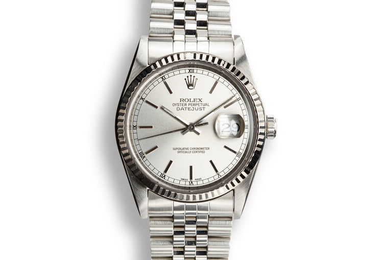 hobby Raffinere Refinement HQ Milton - 1987 Rolex DateJust 16234 Silver Dial with Box, Inventory  #A2552, For Sale