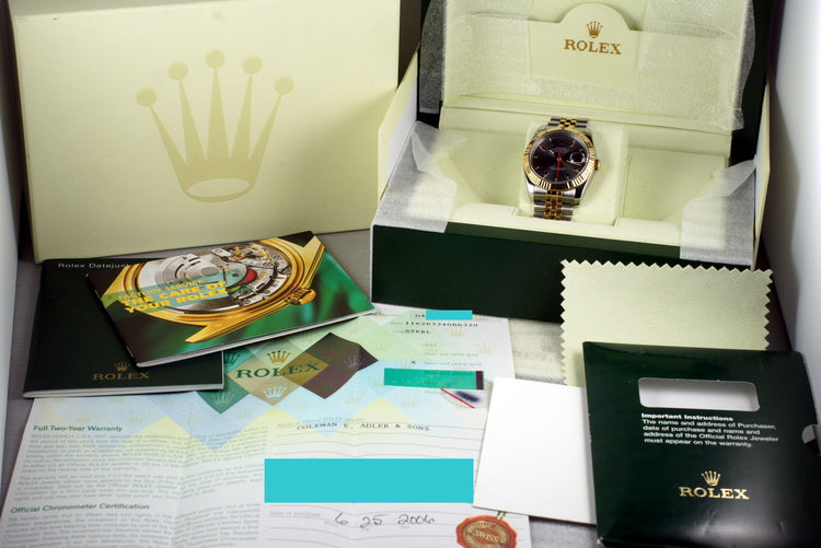 2005 Rolex Two Tone DateJust 116263 Turn-O-Graph with Box and Papers