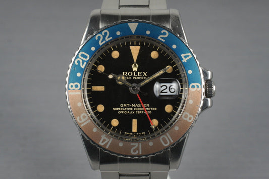 1965 Rolex GMT 1675 Glossy Gilt Dial