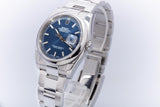 2007 Rolex Datejust 116200 Blue Dial Stick Markers with Roman Numeral Track Ring