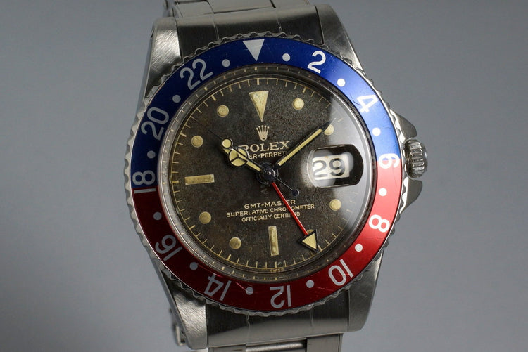 1961 Rolex GMT 1675 PCG Tropical Gilt Chapter Ring
