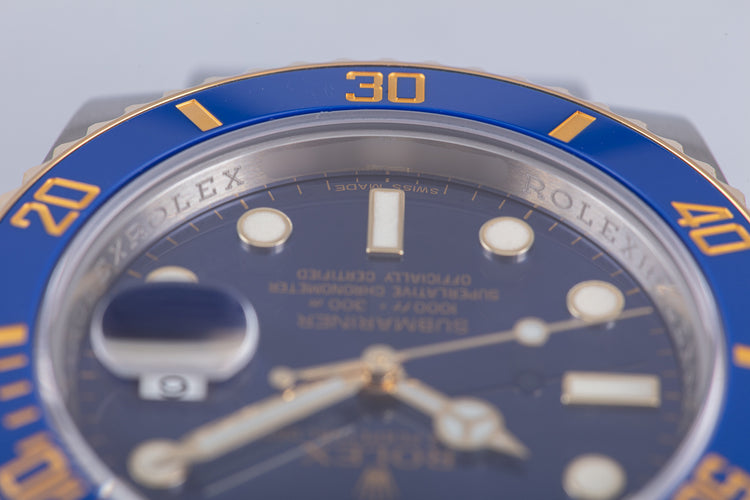 2015 Rolex 18K/ST Submariner Ceramic Blue Dial