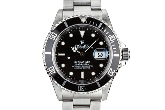 1999 Rolex Submariner 16610 SWISS Only Dial with Box and Papers