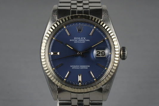 1972 Rolex DateJust 1601 Blue Sigma Dial