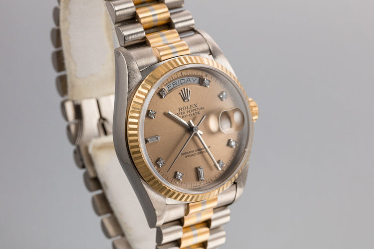 1987 Rolex Tridor Day-Date 18039B with Champagne Diamond Dial