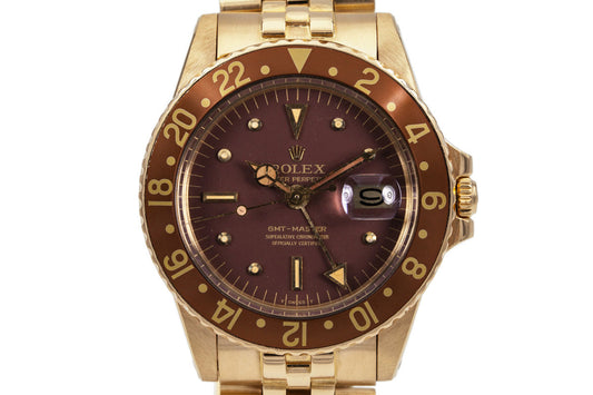 1979 Rolex 18K YG GMT 1675 Brown Dial