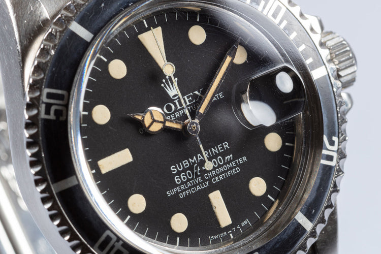 1978 Vintage Rolex Submariner 1680 with Creamy Tritium Lume and Service Papers