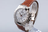 2002 18K White Gold Daytona 116519 White Arabic Dial on Leather Strap with Box & Papers