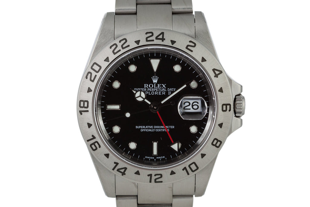 2002 Rolex Explorer II 16570 Black Dial