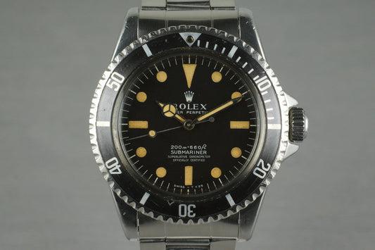 1961 Rolex Submariner 5512 PCG with Matte 4 Line Meters First Dial