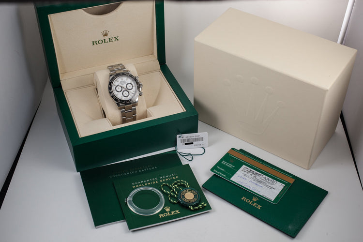 2017 Rolex Daytona 116500 White Dial with Black Ceramic Bezel and Box and Papers
