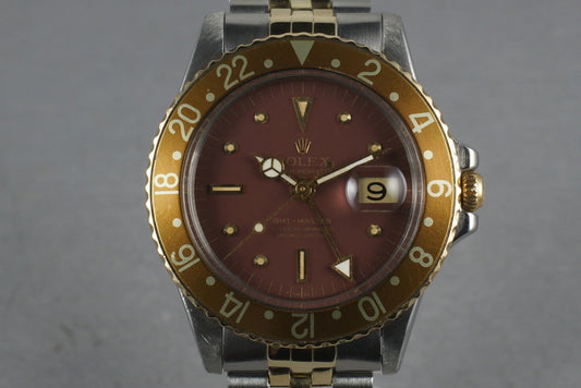 Rolex GMT Two Tone 1675 with root beer nipple dial