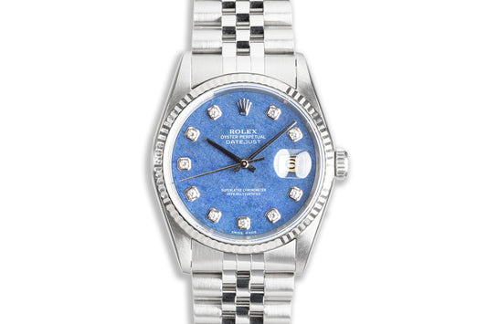 1996 Rolex Datejust 16234 Blue Sodalite Diamond Dial