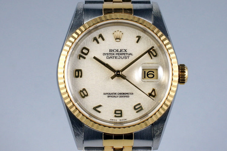 2000 Rolex Two Tone DateJust 16233 Cream Jubilee Arabic Dial
