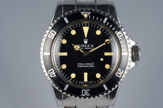 1968 Rolex Submariner 5513 Meters First with Box and Papers