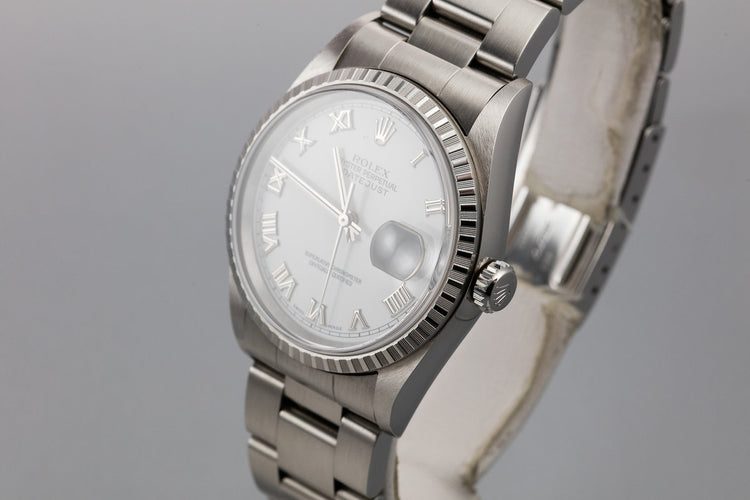 1999 Rolex DateJust 16220 White Roman Numeral Dial