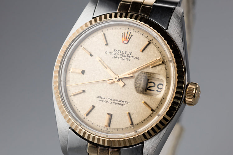 1972 Rolex Two Tone DateJust 1601 With Linen Dial