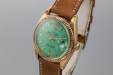 1974 Rolex 18K YG Day-Date 1803 with Turquoise Stella Dial