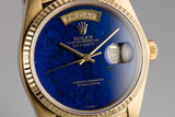 1982 Rolex 18k YG Day-Date 18038 Lapis Dial with Box and Booklets