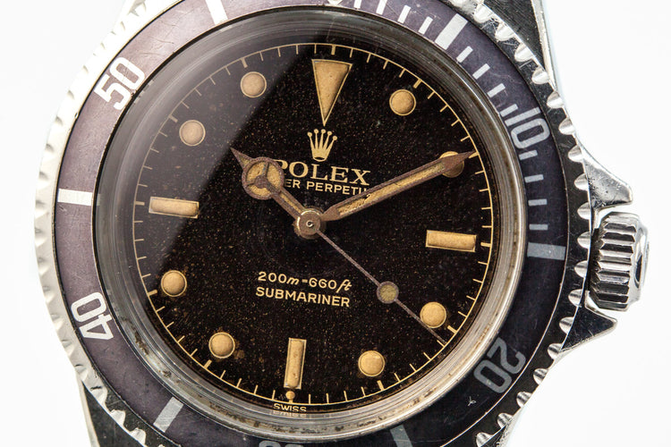 1961 Rolex Submariner 5512 PCG with Tropical Brown Gilt Chapter Ring 2 Line Dial