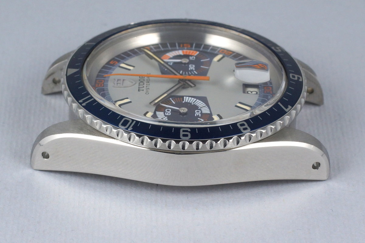 Tudor 7169/0 — Blue and Grey Dial. · Photo: HQ Milton · © HQ Milton, used with permission · Source: https://hqmilton.com/products/1974-tudor-monte-carlo-7169-0