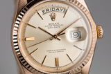 1965 Rolex 18K Rose Gold Day-Date 1803 Silver Dial