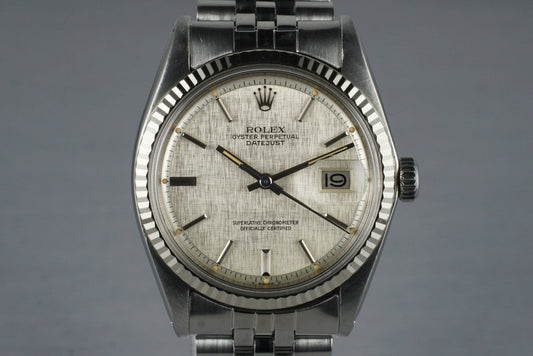 Vintage Rolex DateJust 1601 with Silver Linen Dial