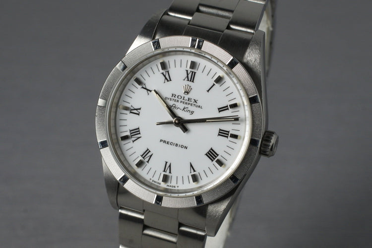 1995 Rolex Air King 14010 White Roman Dial with Box and Papers