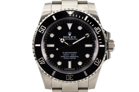 2015 Rolex Submariner 114060 with Box and Papers