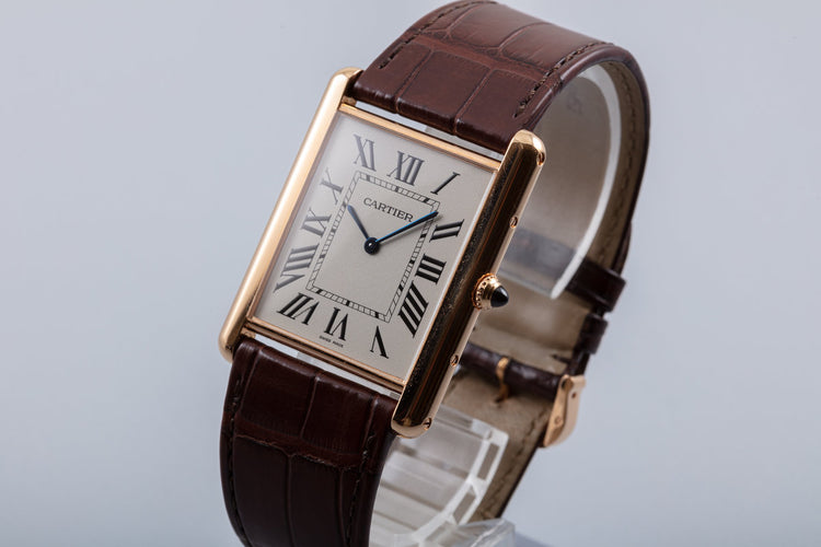 2013 Cartier 18K Rose Gold Large Tank Solo CRWGTA0011 with Box and Papers
