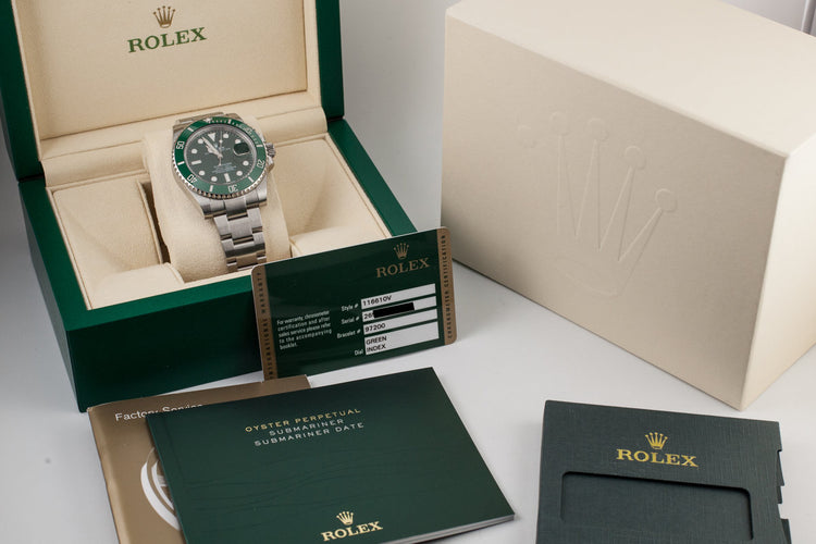 2014 Rolex Submariner "Hulk" 116610LV with Box and Papers