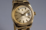 1963 Rolex YG Day-Date 1803 UNDERLINE Dial with Box and Papers
